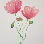Kwiaty-trzy akwarele  - 