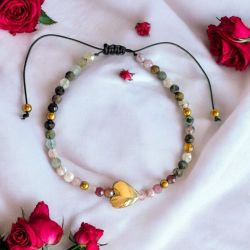 Bransoletka ochronna turmalin miłość serce