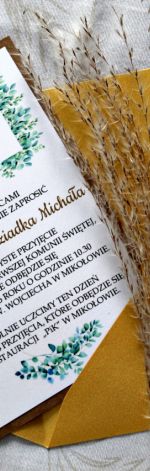 Zaproszenie Komunijne - Eukaliptus 4