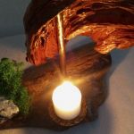 Świecznik drewniany z dodatkami - Z góry i ze zbliżeniem