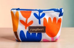 Etui na klucze z jasnego weluru minimalistyczne kwiaty | Handmade II