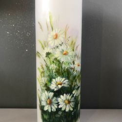 Świeca ręcznie malowana-margaretki