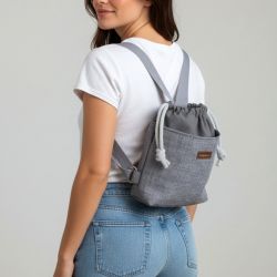 Szary mini workoplecak