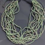 Naszyjnik Krótki Trawertyn Zielone Toho Kryształki - 