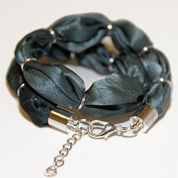 Bransoletka jedwabna - platyna