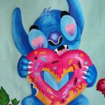 ręcznie malowana torba miejska zakupowa STICH - oryginalna torba tote