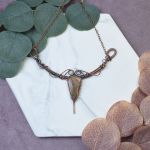 Miedziany naszyjnik wire wrapping z unakitem #497 - 