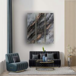 Tryptyk, ręcznie malowany obraz strukturalny, 120x90 cm