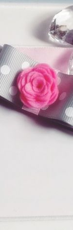 niemowlęca opaska kokardka szary + róż