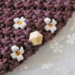 Makramowy portfelik fioletowy - ze sznurka - 