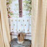 Zasłona BOHO żółta kratka na tunel panel SHABBY HIT LATA 100/130cm - 