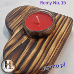 Świecznik drewniany świerk Shou Sugi Ban natura, Romy No. 15 - 