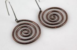 Spiralne - miedziane kolczyki / klipsy (2408-03)