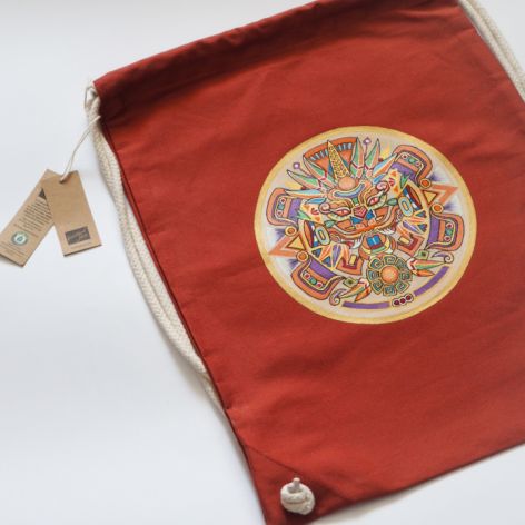 Ręcznie malowany płócienny worek boho ETNO