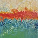 obraz olejny abstrakcja horyzont w ogniu - 