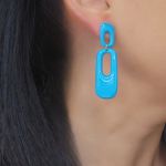 Kolczyki wiszące na sztyfcie Blue Duo - Blue Duo 3