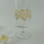 Bransoletka szydełkowa biało-złota  4 - Bransoletka handmade