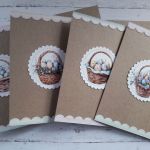 Zestaw 4 kartek wielkanocnych z życzeniami „Pastelowy” - Wnętrze kartek z różnymi grafikami