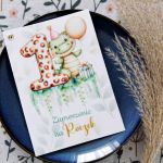 Zaproszenie na Roczek - Urodziny Dziecka 1 - Zaproszenia na roczek dziecka, zaproszenia na drugie urodziny, trzecie urodziny, czwarte urodziny, piąte urodziny, krokodylki kolekcja safari mikohandmade