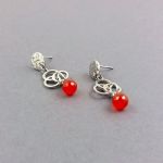 Kolczyki wiszące z karneolami - Kolczyki wiszące z karneolami