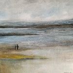 Nad morzem-akwarela formatu 20/20 cm  - 