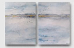 Pejzaż-dwie akwarela formatu 32/24 cm każda.