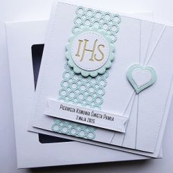 Urokliwa personalizowana kartka na Komunię 