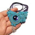 naszyjnik turkusowo fioletowy - 