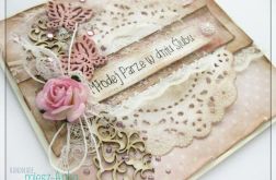 Romantyczna kartka na Ślub z motylkami