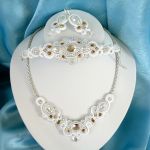 Kolczyki Biało-Srebrzyste & Złoto - 