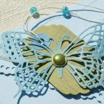 Kopertówka z okazji ślubu- turkusowy motyl - 