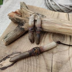 Dotyk Fali – komplet biżuterii driftwood z naturalnego drewna