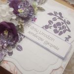 Kartka w fioletach do pudełka - Z boku