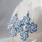 Bigle srebrne Czeskie koraliki szklane Howlit - Widok z boku