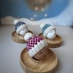 Czapeczki na jajka wielkanocne - zestaw 3 szt. - Czapeczki na jajka wielkanocne - zestaw 3 szt. (granat, malina, morski)