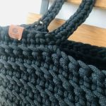 Torebka damska czarna ,na ramię, koszyk z sznurka  - 