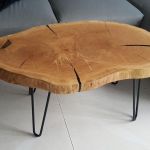 Stolik dębowy z żywicą - 