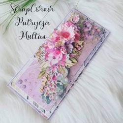 Kartka uniwersalna w fiolecie i różu