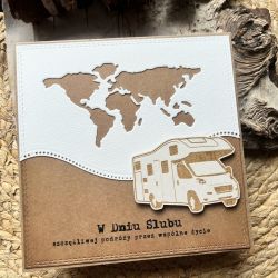034,kartka na ślub w szczęśliwą podróż z kamperem.