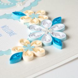 Kartka z okazji narodzin dziecka, quilling