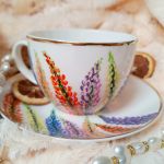 Ręcznie malowany łubin komplet filiżanka 200 ml. - Ręcznie malowane