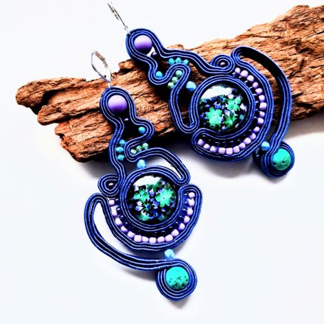 Cobalt Openwork kolczyki sutasz