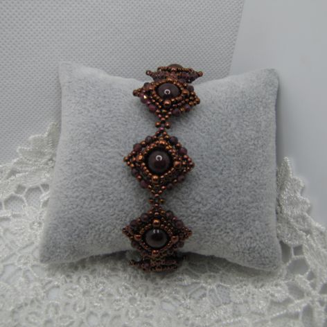 Bransoletka z granatu i koralików