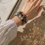 „Cosmic Mosaic” – luksusowa bransoleta z naturalnych kamieni | artystyczny unikat couture - 