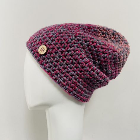Gruba czapka beanie smerf kolorowa szydełkowa 11