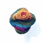 Czapka beanie smerf dziergana ciepła multikolor - czapka beanie