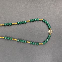 Naszyjnik Malachit Mini Z Drzewkiem Szczęścia