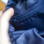 Granatowa listonoszka z kominem z weluru w kwiaty – handmade, unikat - 