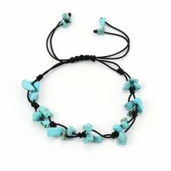 Bransoletka BOHO makrama z turkusami naturalnymi Bransoletka BOHO makrama z turkusami naturalnymi