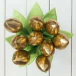 TULIPANY, złoty bawełniany bukiet - złote tulipany